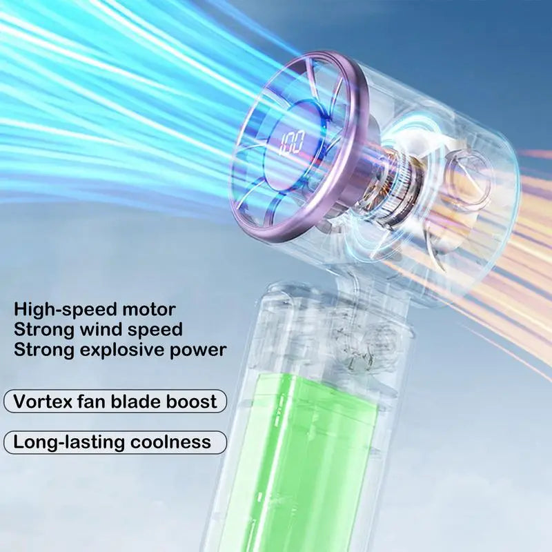 Handheld Fan Rechargeable Silent Small Handheld Fan Portable Personal Fan Quick Charging Personal Cooling Fan Small Personal Fan Aimak Store