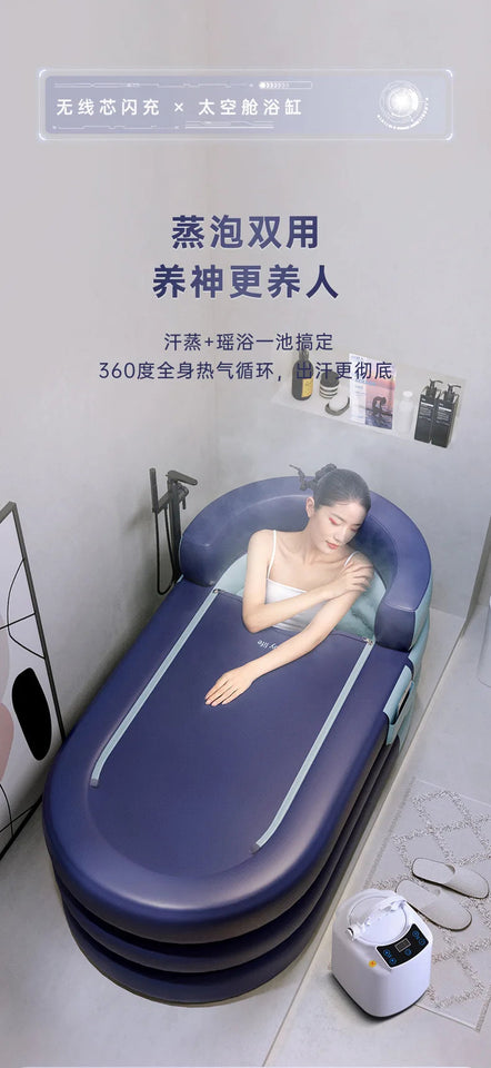 Shower Bucket for Adults PVC Folding Children's Bath Thickened Bathtub Household Inflatable Bathtub Adult Shower Bucket Aimak Store