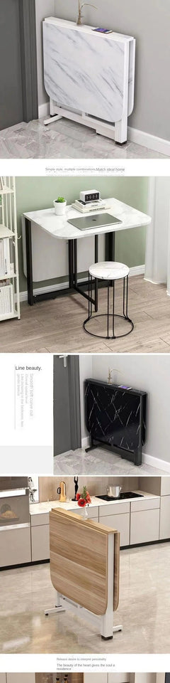 Joylove Folding Dining Table Home Imitation Rock Board Ultra-thin Multi-functional Combination Dining Table Multi-person Table Aimak Store