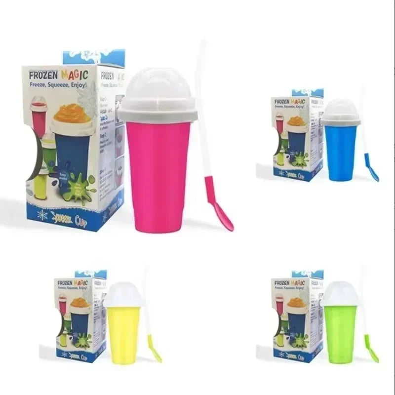 Smoothies Cup Ice Cream Maker Quick-Frozen Silicone Squeeze Cup DIY Milkshake Slush Cups Milkshake Bottle Smoothie Slush Makers Aimak Store