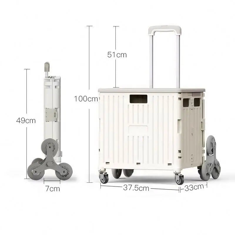 Climb Stair Trolley Cart Folding Grocery Shopping Cart Portable Folding Shopping Cart Aimak Store