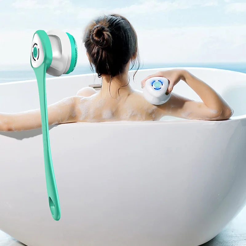 Multifunction Detachable Electric Bath Brush 5in1 Facial Cleansing Skin Grinding Back Rubbing Long Handle Massage Shower Brush Aimak Store