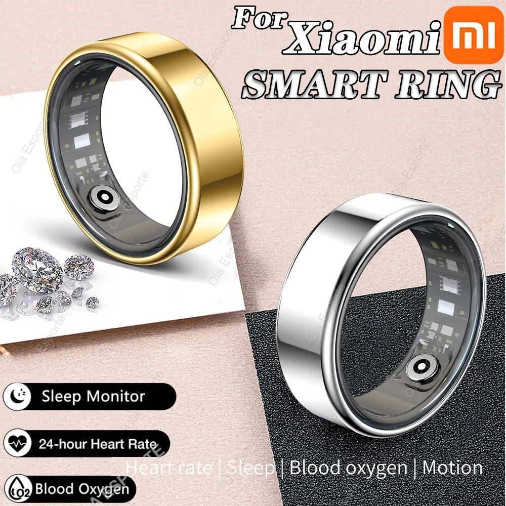 For Xiaomi Smart Ring Men Women, Body temperature, Heart Rate and Blood Oxygen Monitor, IP67 & 5ATM Waterproof, Multi-sport Mode Aimak Store