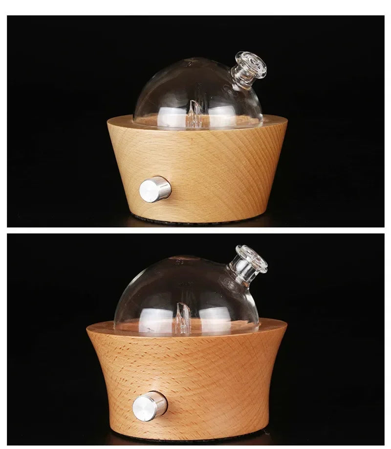 20ML Wooden Glass Aromatherapy Pure Essential Oils Diffuser Waterless Aroma Diffuser Air Nebulizer Household Humidifier For Home Aimak Store
