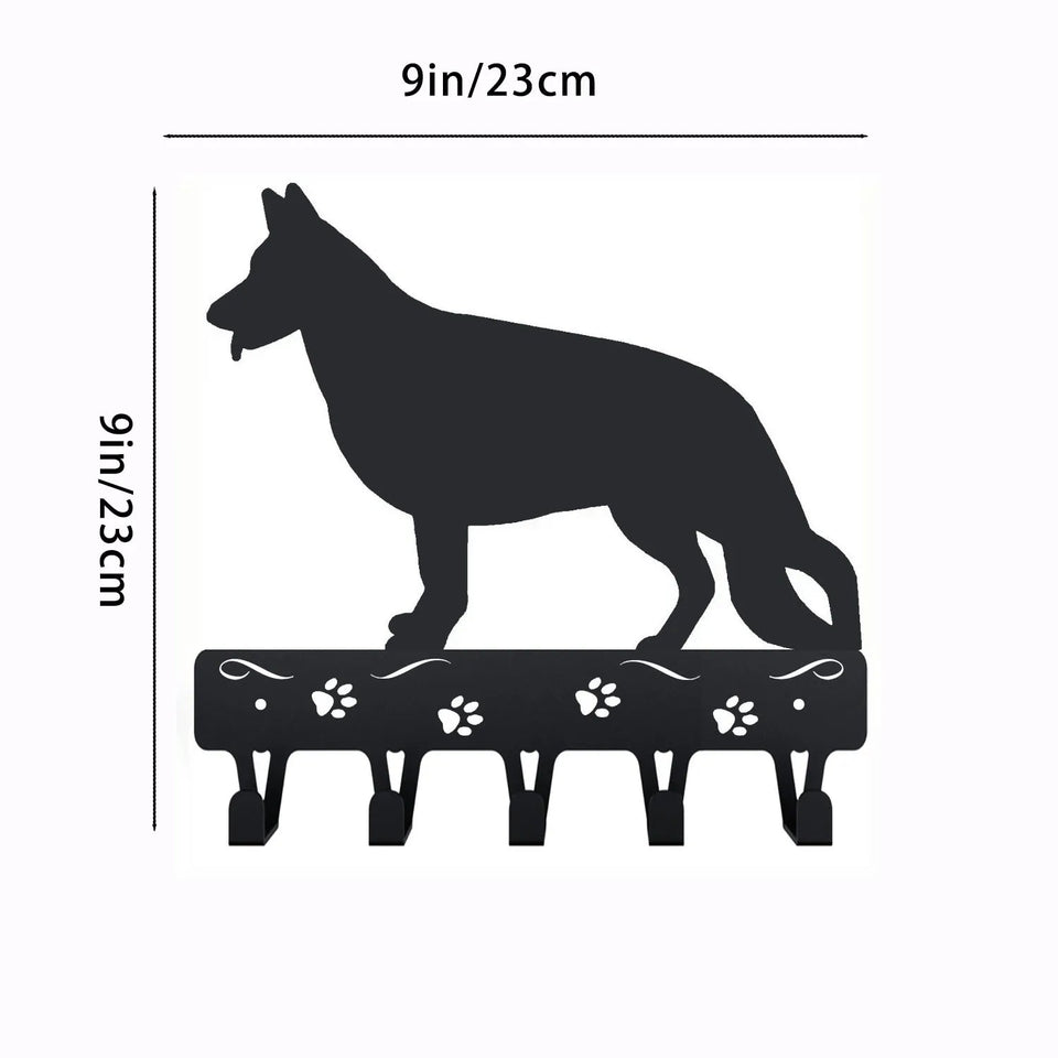 1pc German Shepherd Key Rack Dog Leash Hanger - 9 inch/ 6 inch Wide Metal Wall Art Wall hanging Towel Rack Coat Home Decor Aimak Store