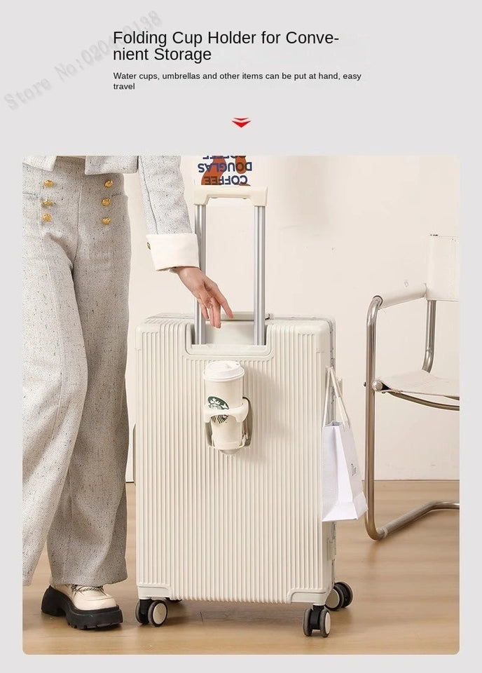 New Front Opening Suitcase Cabin Trolley Case 20/24/26/28 inch Aluminum Frame Large Capacity Luggage usb Charging TSA Lock Aimak Store