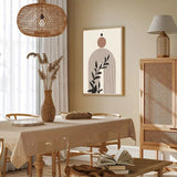 Framed Abstract Beige Bohemian Sun Leaf Poster Nordic Geometric Lines Canvas Painting Living Room Wall Art Home Decoration Mural Aimak Store