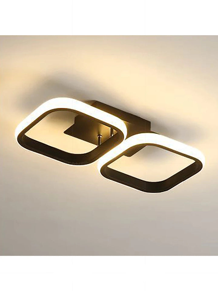 Square LED Ceiling Light Modern Black For Hallway Bedroom Checkroom Living Room Office Restaurant Staircase Lighting Fixtures Aimak Store