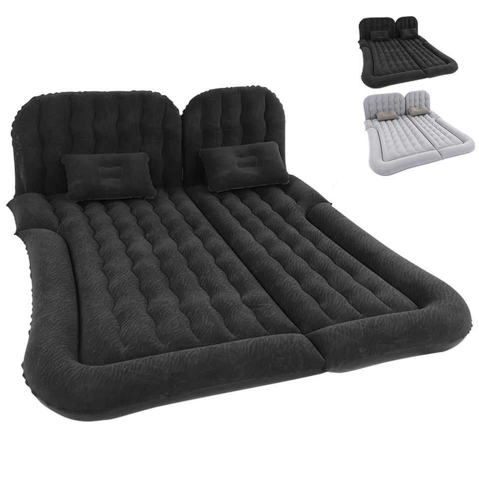 Car Inflatable Bed 2‑In‑1 Multifunction Inflatable Travel Mattress PVC Flocking Soft Sleeping Rest Cushion for Car SUV Aimak Store
