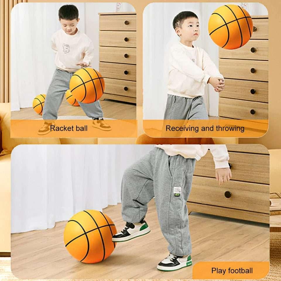 18cm Silent Basketball Quiet No Noise High Density Soft PU Foam Squeezable Ball Indoor Mute Bouncing Basketball Kids Sports Toys Aimak Store