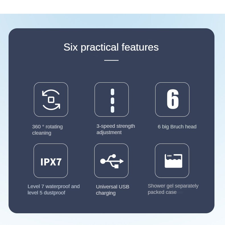 Electric Bath Brushes Shower Cleaning Body Massage Brush Multifunctional Brush Spa Waterproof IPX7 Long Handle Back Brushes Aimak Store