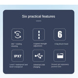 Electric Bath Brushes Shower Cleaning Body Massage Brush Multifunctional Brush Spa Waterproof IPX7 Long Handle Back Brushes Aimak Store