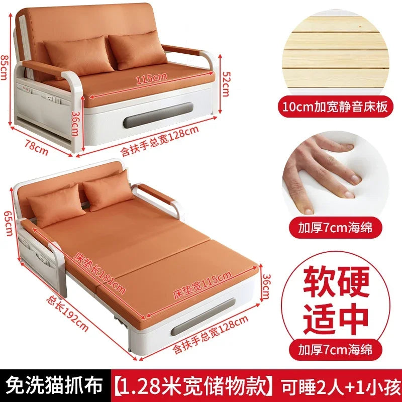 2025 New 1.2 Multi functional single double bed room sofa bed folding dual-use Internet new living room On Sale Aimak Store