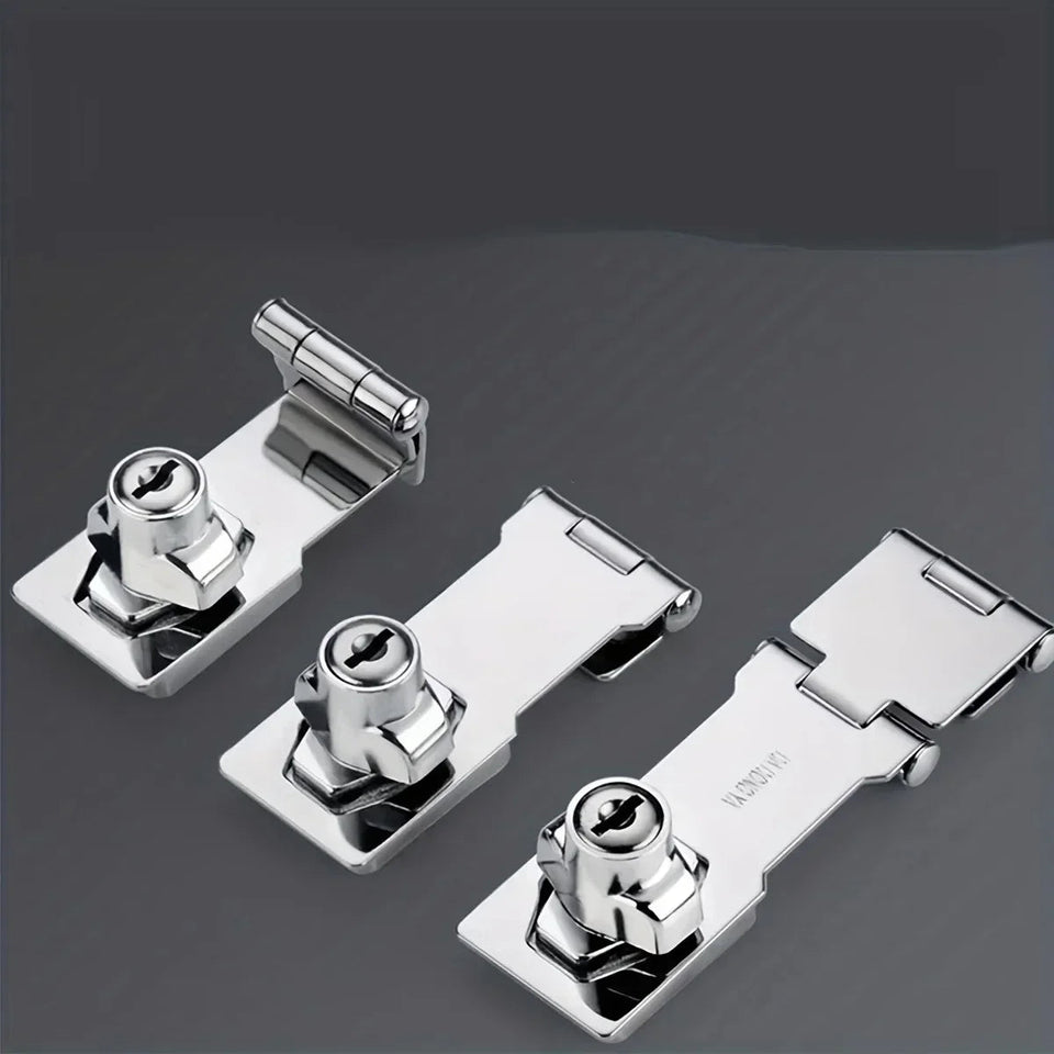 No Punching Three-fold Drawer Two-fold Lock Plate Buckle 90°180° Installation Wooden Door Sliding Door Wardrobe File Cabinet Aimak Store