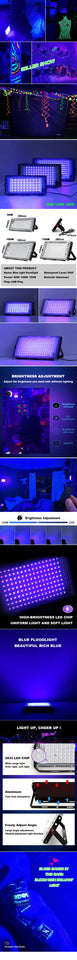 LED Light Adjust Angle Blue Light Floodlight 50/100/150W EU (No) Plug AC220V Outdoor LED Spotlights USB DC5V Party Lighting Lamp Aimak Store