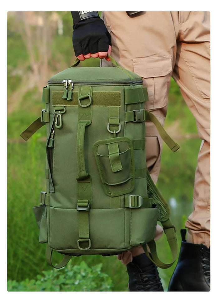 Tactical Fishing Backpack Tackle Bag with Rod Holders Fish Equipment Storage Molle Camping Hiking Outdoor Multifunctional Bag Aimak Store