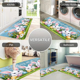 Easter Bunny Eggs Butterfly Kitchen Mat Home Decor Washable Corridor Balcony Rugs Bathroom Non-slip Floor Mat Entrance Doormat Aimak Store