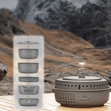 Outdoor Cooking Pot Set ALOCS CW-C05 Camping Portable Easy Storage Picnic Pot With Alcohol Stove Blast Proof Stove Cover Pot Aimak Store