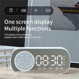 New Desk Speaker Clock Bluetooth Speaker FM Radio Alarm Clock HiFi Sound HD Mirror Screen Support TF Card Home Beside Clock Aimak Store