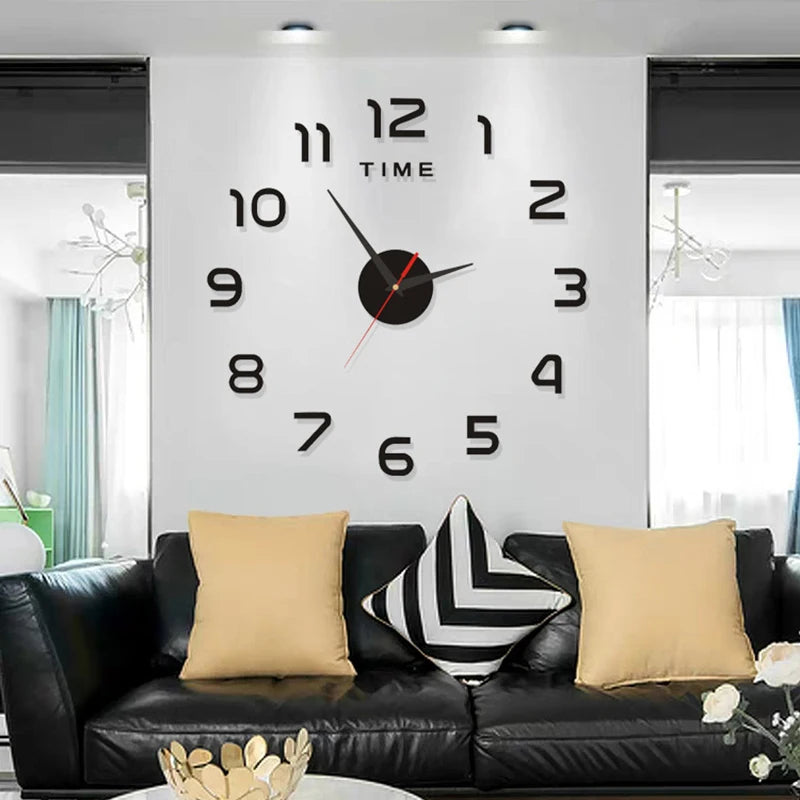 2024 New Metall Moderne 3D DIY Wall Clock Acrylic+EVR+Metal Mirror Home Decoration Super Big 130cm X130 Cm Factory Freeshipping Aimak Store