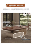 Medieval walnut coffee table living room home modern simple small apartment oval black and white designer coffee table Aimak Store