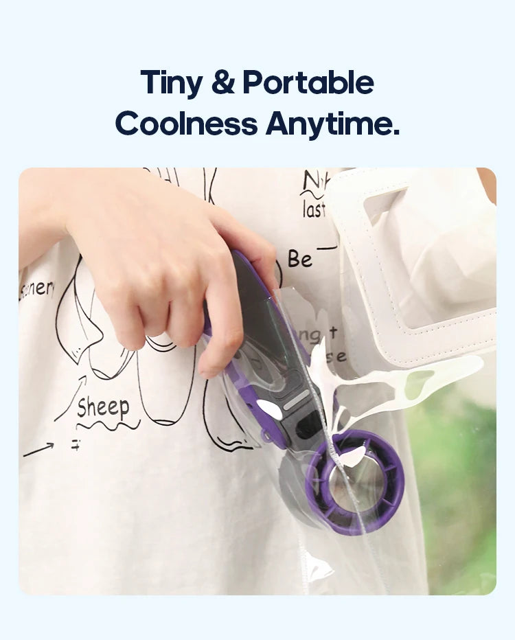 KINSCOTER Portable Air Cooling Turbo Fan 3600mAh 100 Wind Speeds Adjustable Outdoor Foldable Student Handheld Fan with Lanyard Aimak Store