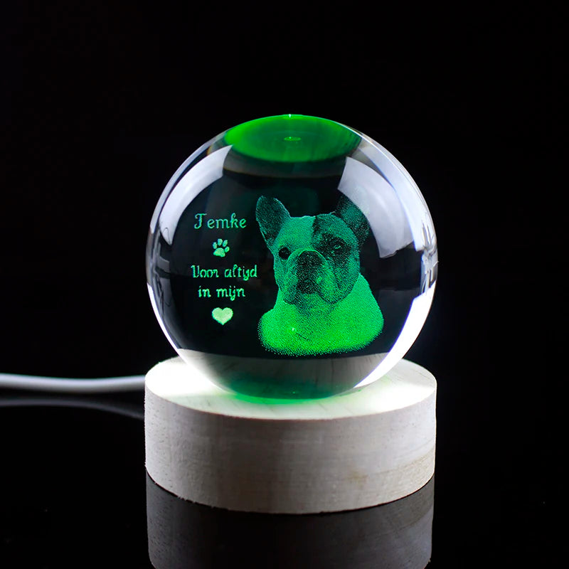 Photo Text Personalized Crystal Ball 2D Laser Engraving Pets Baby Family Picture Customized Glass Sphere Souvenir Birthday Gifts Aimak Store