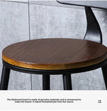 American Style Iron Bar Chair Coffee Shop Milk Tea Shop High Chairs Retro Backrest Seat Solid Wood Sitting Face Counter Stool Aimak Store