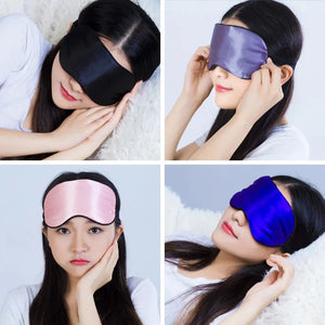 Eye Cover Imitated Silk Sleep Eye Mask Sleeping Padded Shade Patch Eyemask Blindfolds Portable Travel Eyepatch Travel Relax Rest Aimak Store