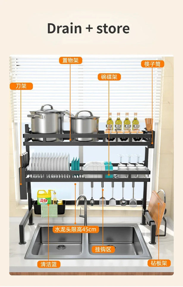 Drain Bowl Rack Table Top Bowl and Tray Storage Rack Sink Sink Drainage Dish Rack Kitchen Accessories Organizer Kitchen Tools Aimak Store