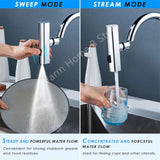 Kitchen Faucet Waterfall Outlet Splash Proof Universal 360° Rotating Bubbler 3 Modes Multifunctional Water Tap Nozzle Extension Aimak Store