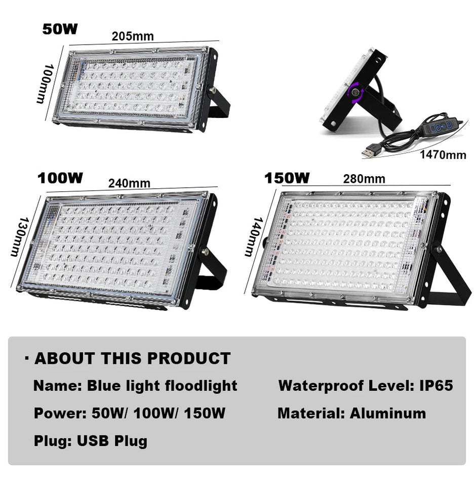 LED UV USB FloodLight 50W 100W 150W Disco Party LED USB Stage Blacklight AC 220V Ultraviolet Fluorescent Stage Lamp Floodlight Aimak Store