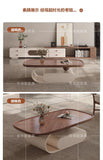 Medieval walnut coffee table living room home modern simple small apartment oval black and white designer coffee table Aimak Store