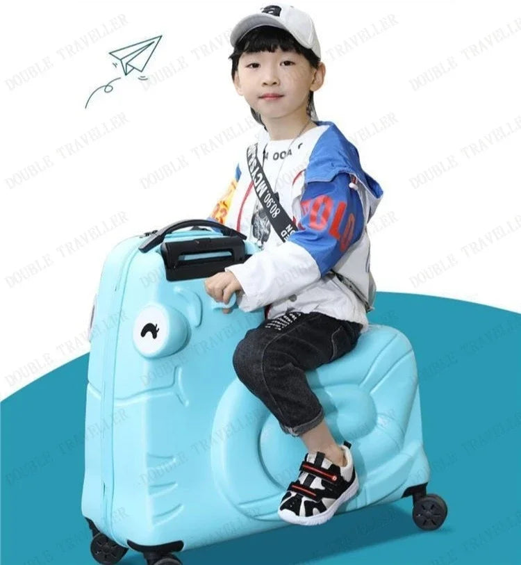 Cartoon children's trolley case Rideable Universal wheel children's travel password case Large capacity children's luggage Aimak Store
