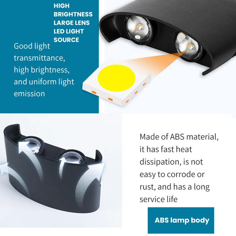 LED Wall Lamp Waterproof IP66 Indoor Outdoor Lamp  Garden Lights for Living Room Hallway Bedroom Decor Aimak Store