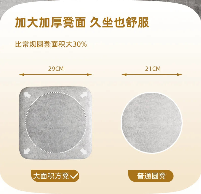 Simple and Luxurious Stackable Square Stool Enlarged and Thickened Round Stool Dirt Resistant Technology Cloth Stool Aimak Store