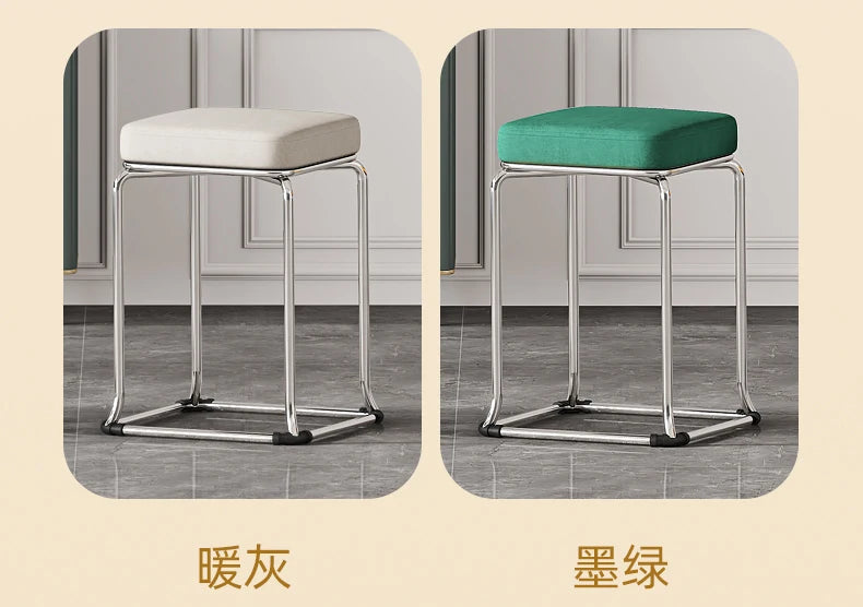 Simple and Luxurious Stackable Square Stool Enlarged and Thickened Round Stool Dirt Resistant Technology Cloth Stool Aimak Store