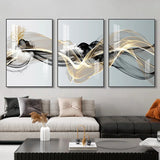 3 Nordic Luxury Ribbon Abstract Wall Art Landscape Modern Poster Print Picture Living Room Home Decorative Painting Aimak Store