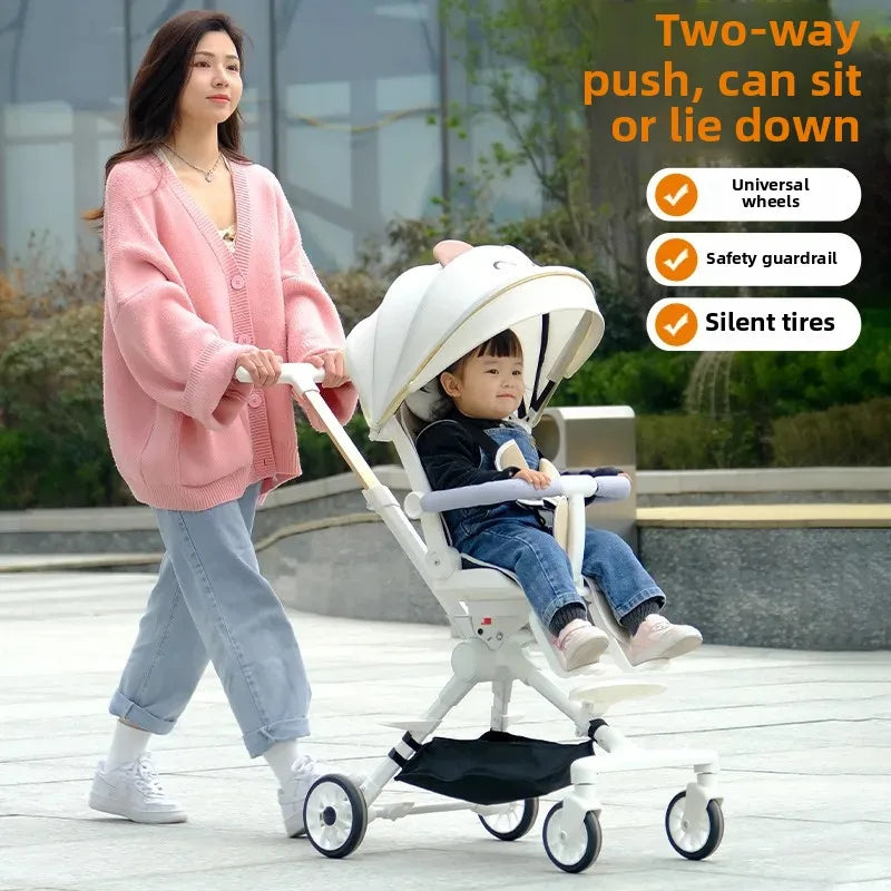 Ultra-light Foldable Baby Stroller Child High Viewpoint Sit-Lie Baby Pushchair Infant Pram Toddler Walker Kids Wheelbarrow Aimak Store
