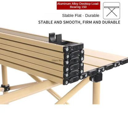 Portable Outdoor Table and Chair Set Folding Picnic Table Self-driving Camping Table Aluminum Alloy Car Egg Roll Table
