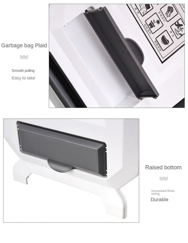 Wall Mounted Hanging Cabinet Rubbish Waste Bin Container Folding Kitchen Trash Can Garbage Storage Box Bags Aimak Store