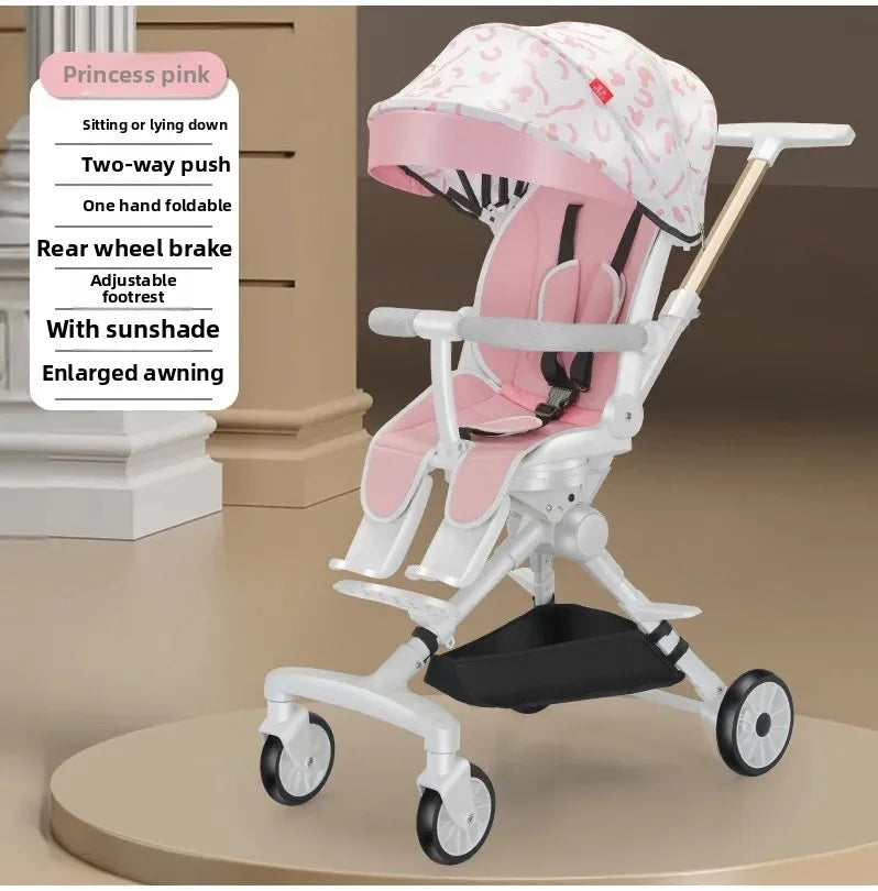 Ultra-light Foldable Baby Stroller Child High Viewpoint Sit-Lie Baby Pushchair Infant Pram Toddler Walker Kids Wheelbarrow Aimak Store