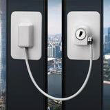 Self Adhesive Window Safety Lock Child Window Cable Restrictor Lock with 2 Keys No Drilling Easy To Use Refrigerator Door Lock Aimak Store