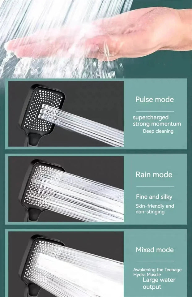 Adjustable Shower Head 3 Mode Rainfall Shower Large Flow Showerhead High Pressure Water Saving Shower Mixer Bathroom Accessories Aimak Store