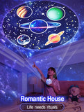Crown Star Light Projection Rotating Star Bedroom Ceiling Atmosphere Night Lamp Stars Childrens Birthday Gift with Films Sheet Aimak Store