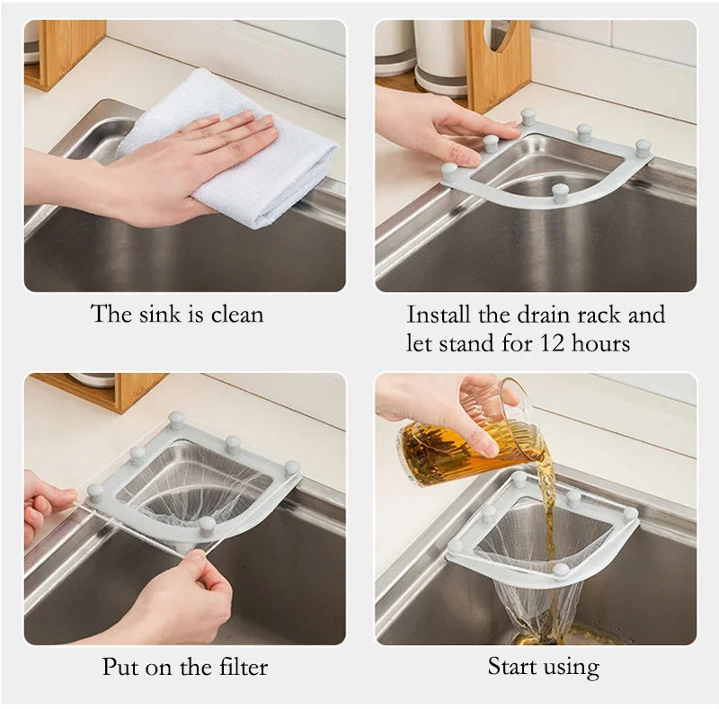 30PCS Suction Cup Sink Filter Screen Sink Organizer Kitchen Storage Bag Drain Rack Disposable Trash Bin Trash Can Garbage Cans Aimak Store