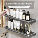 1PC Bathroom Storage Rack Foldable Bathroom Vanity Organiser No Hole Hanging Organiser Vanity Organiser Bathroom Organiser Shelf Aimak Store