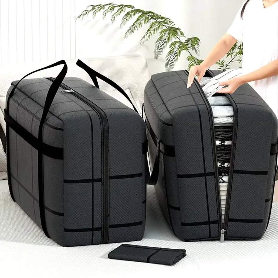 Clothing and Quilt Bag Thickening and Widening Strong Load Bearing Capacity Storage Bag Big Opening Non Woven Fabric Packing Bag Aimak Store