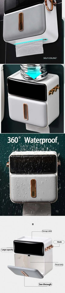 Paper Towel Toilet Paper Holder Waterproof Tissue Box Wall Mount Storage Shelf Rack Paper Storage Box Bathroom Accessories Aimak Store