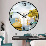 8 Inch Glass Wall Clock Modern Design Chinese Style Series Art Round Mute Creative Hanging Home Living Room Bedroom Decoration Aimak Store